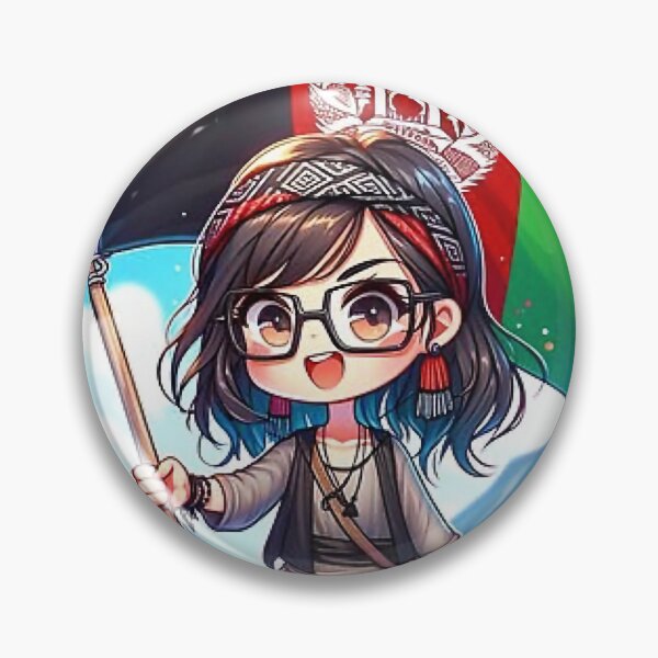 Artikelvorschau, Niedliches Anime-Mädchen, das Afghanistan unterstützt und die afghanische Flagge schwenkt entworfen und verkauft von GingerLFranklin.