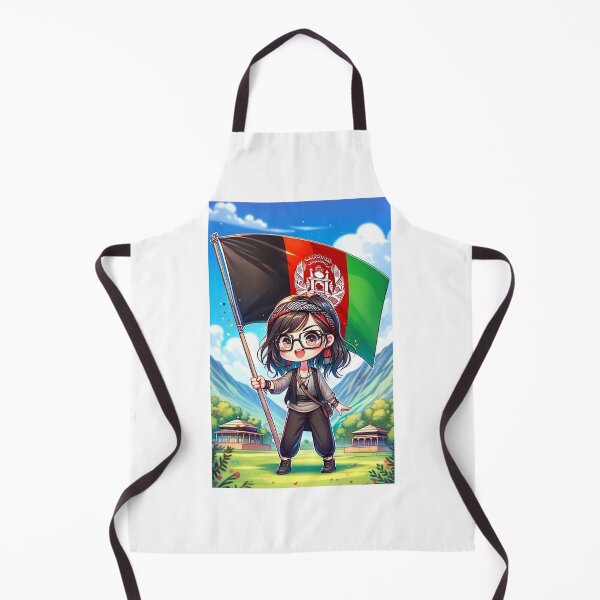 Item preview, Cute Anime Girl Supporting Afghanistan Waving the Afghan Flag designed and sold by GingerLFranklin.