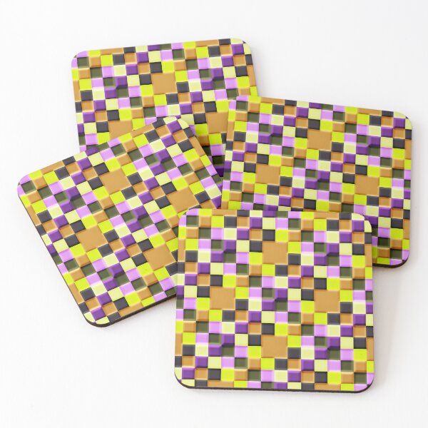Item preview, Beveled Yellow Purple and Orange Checkerboard designed and sold by TheRulerofEarth.
