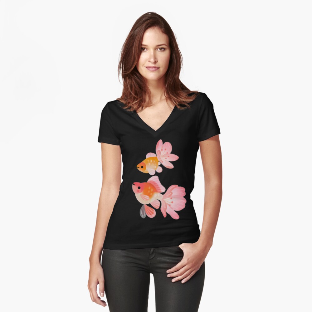 Item preview, Fitted V-Neck T-Shirt designed and sold by pikaole.