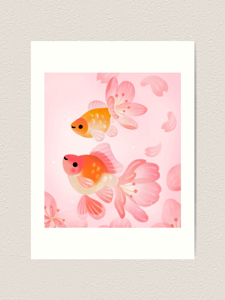 "Cherry blossom goldfish 1" Art Print by pikaole Redbubble