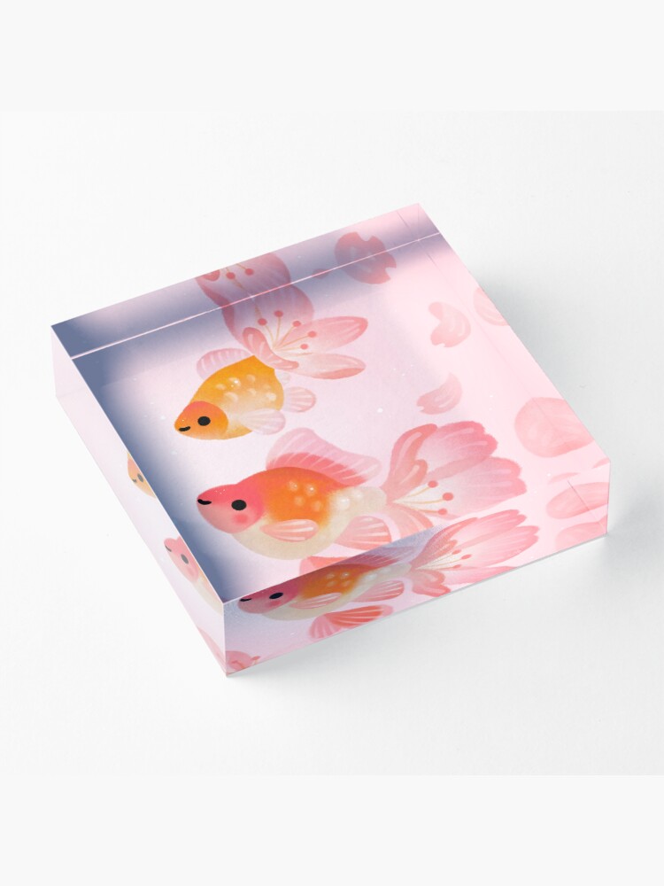 Alternate view of Cherry blossom goldfish 1 Acrylic Block