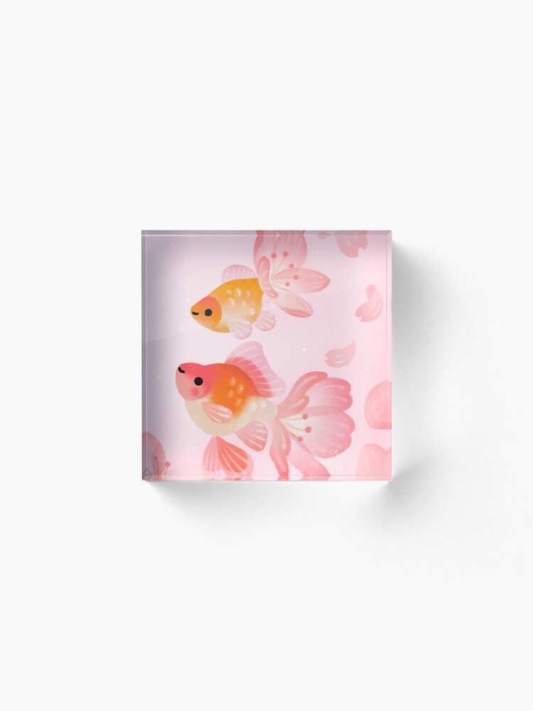 Alternate view of Cherry blossom goldfish 1 Acrylic Block
