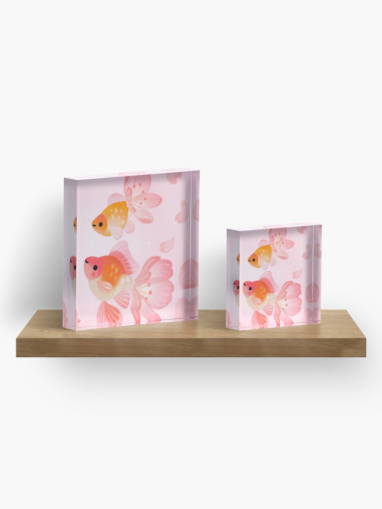 Alternate view of Cherry blossom goldfish 1 Acrylic Block