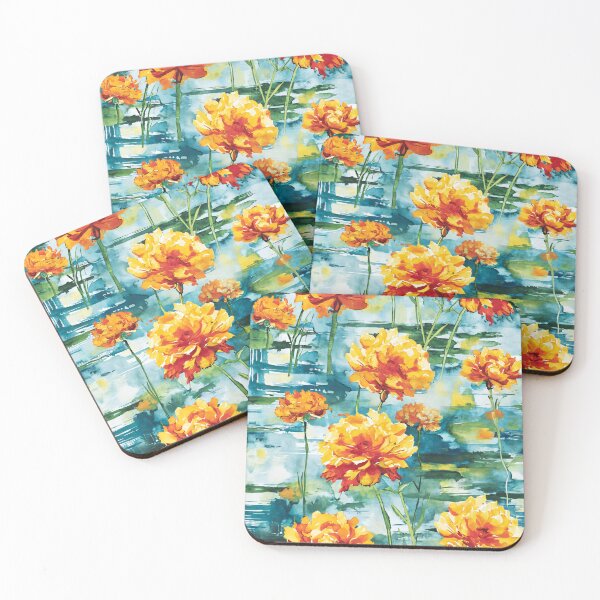 Item preview, Waterside Marigolds - Impressionist Floral Pattern designed and sold by HAL2501.