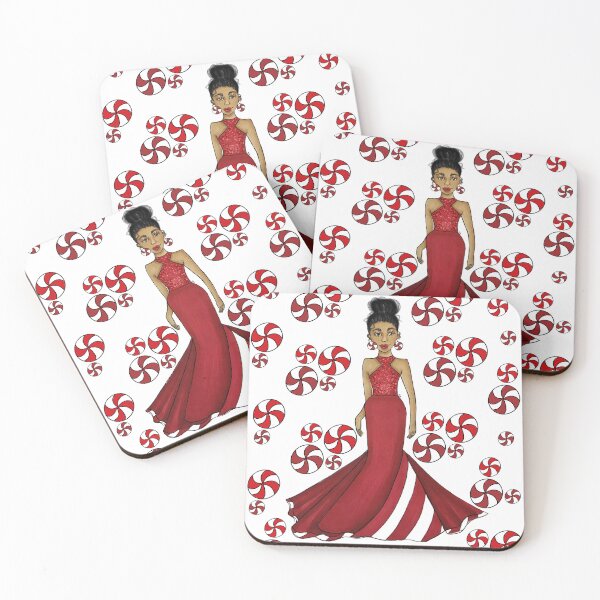 Item preview, Peppermint Fashion Illustration with Round Peppermints Pattern designed and sold by SMillustrations.