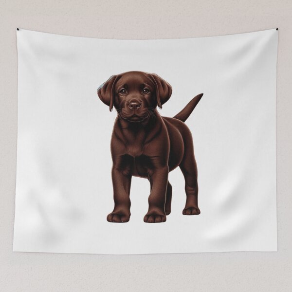 Item preview, Chocolate Labrador Retriever Puppy Dog Standing Drawing designed and sold by CharmStudio.