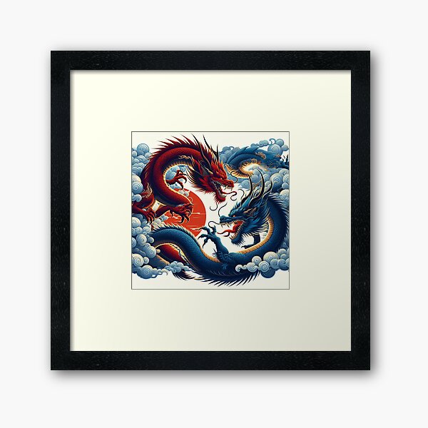 Item preview, Japanese dragons fighting  designed and sold by GrandmasterTrey.