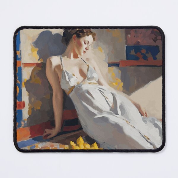 Item preview, Odalisque Harem Girl in White Robe with Fruit After Matisse designed and sold by Vicky Brago-Mitchell®.