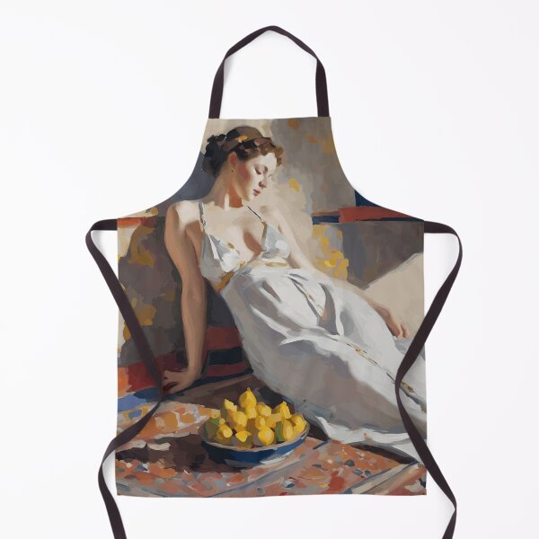 Item preview, Odalisque Harem Girl in White Robe with Fruit After Matisse designed and sold by Vicky Brago-Mitchell®.