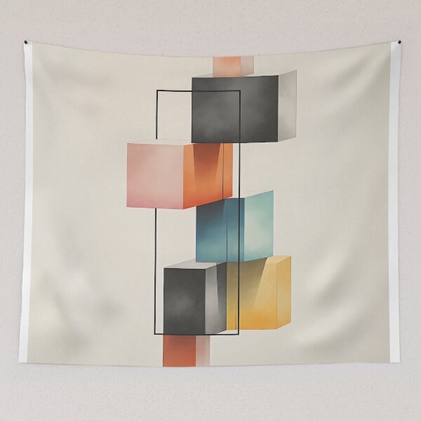 Item preview, Cube Symphony - Minimalist Abstract Cubes designed and sold by ColorConsole.