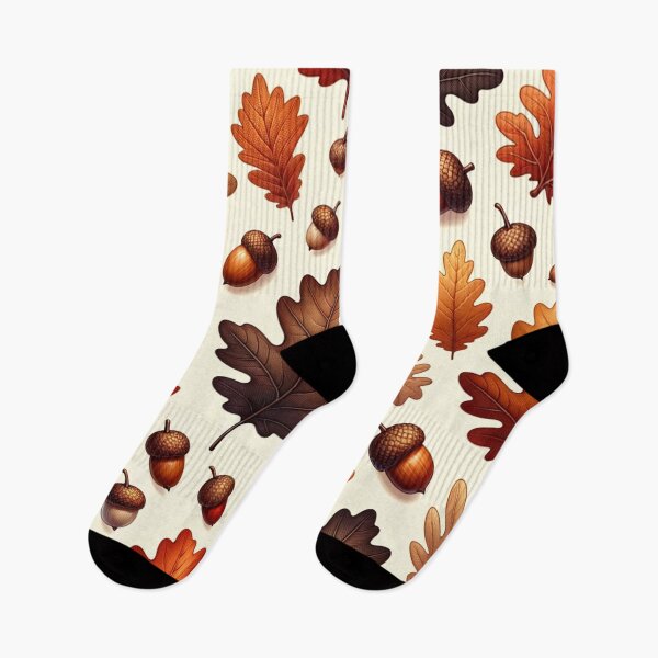 Item preview, Autumn Oak Leave and Acorns Print designed and sold by PinUpPizzazz.