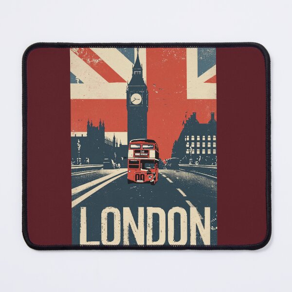 Item preview, LONDON UK travel poster in the style of 50s screen print travel posters designed and sold by windmildesigner.