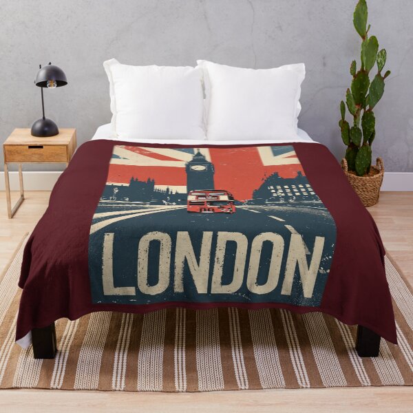 Item preview, LONDON UK travel poster in the style of 50s screen print travel posters designed and sold by windmildesigner.