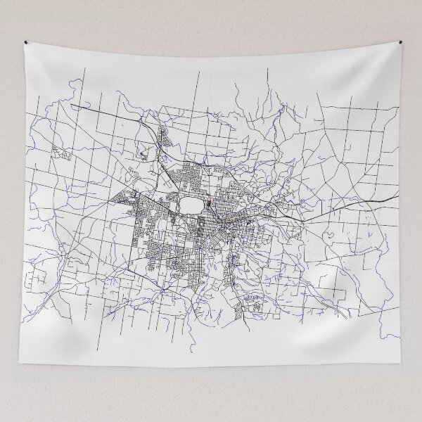 Item preview, Ballarat - Black Thin outline map designed and sold by Rupert Russell.