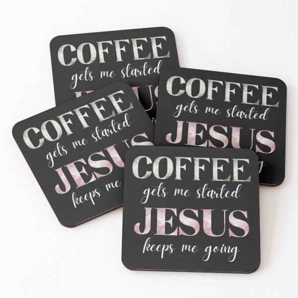 Item preview, Coffee Gets Me Started, Jesus Keeps Me Going designed and sold by Vicky021.