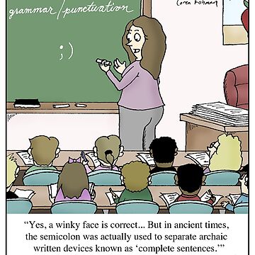 Item preview, Using The Semicolon Cartoon  designed and sold by HumoresqueToons.