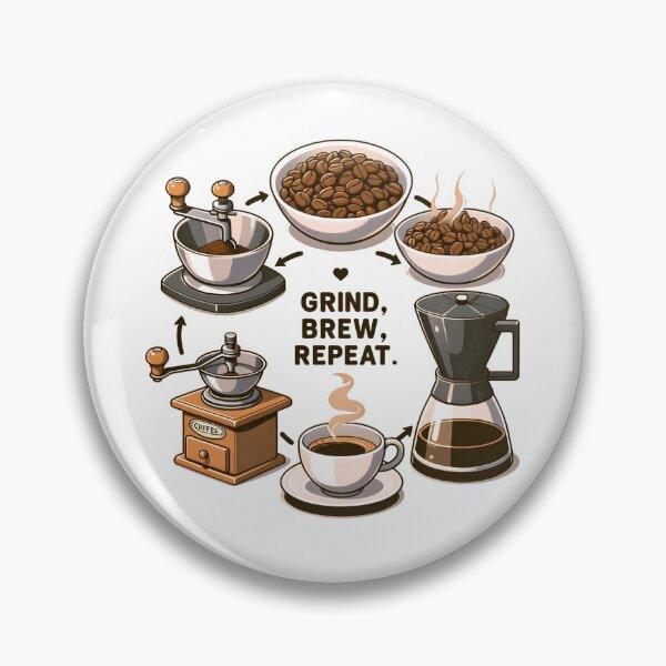 Item preview, Grind Brew Repeat designed and sold by YokujinDesign.