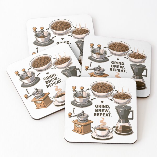 Item preview, Grind Brew Repeat designed and sold by YokujinDesign.