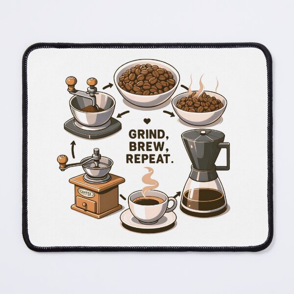 Item preview, Grind Brew Repeat designed and sold by YokujinDesign.