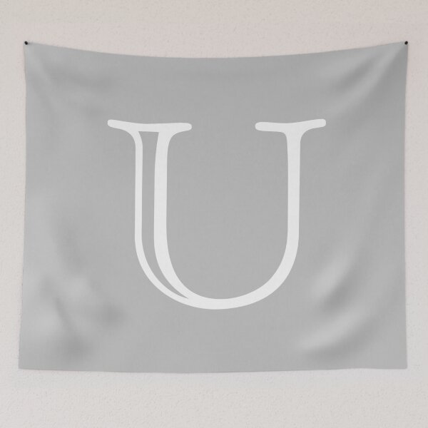 Item preview, Silver Gray Basic And Elegant Monogram U designed and sold by rewstudio.