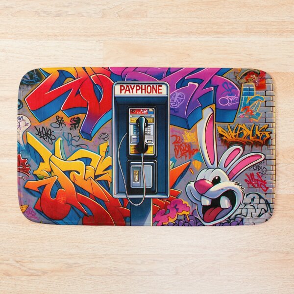 Item preview, Urban Graffiti Payphone Retro Art designed and sold by inkArtistryfine.