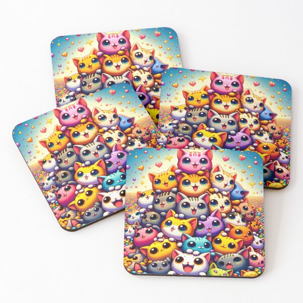 Item preview, Enchanted Kaleidoscope of Cartoon Kittens designed and sold by inkArtistryfine.