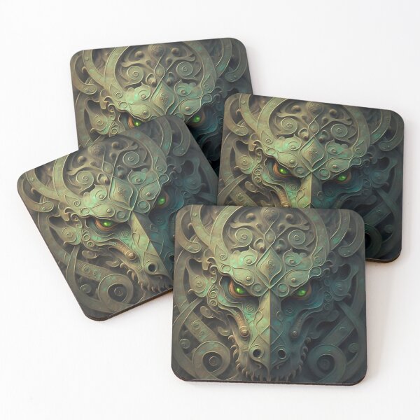 Item preview, Medieval Celtic Dragon Head Relief Emerald Eyes  designed and sold by DragonRealms.