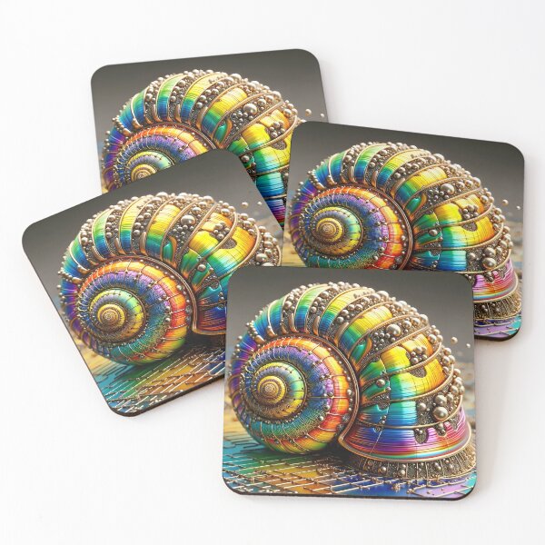 Item preview, Rainbow Jewelled Snail Shell designed and sold by AI-Pi-art.