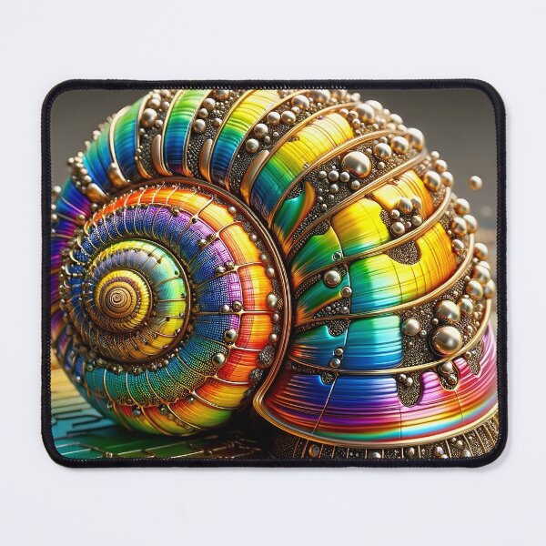 Item preview, Rainbow Jewelled Snail Shell designed and sold by AI-Pi-art.