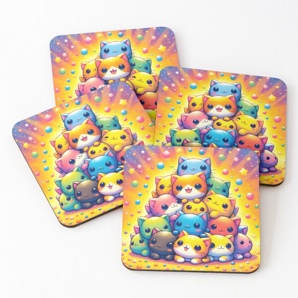 Item preview, Cosmic Cluster of Cute Cartoon Kittens designed and sold by inkArtistryfine.