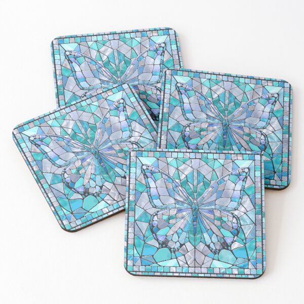 Item preview, Butterfly - blue mosaic art designed and sold by k9printart.