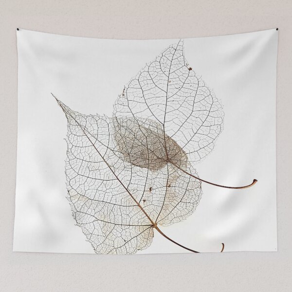 Item preview, earthtone skeleton leaf decorative print designed and sold by dcrc.