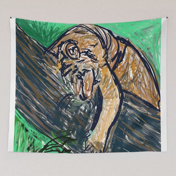 Item preview, Tiger Lies on the Tree abstract painting by kartick dutta  designed and sold by KARTICK DUTTA.