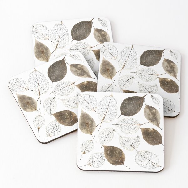 Item preview, earthtone skeleton leaf decorative print designed and sold by dcrc.