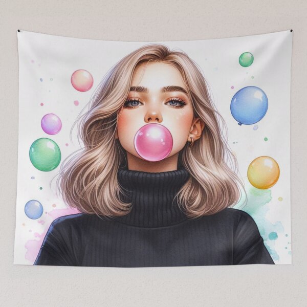 Item preview, Girl blowing bubble gum. designed and sold by growing-mom.