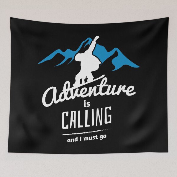Item preview, Snowboarding Adventure is Calling, and I Must Go: Snowboard Winter Sports designed and sold by artworkathome.