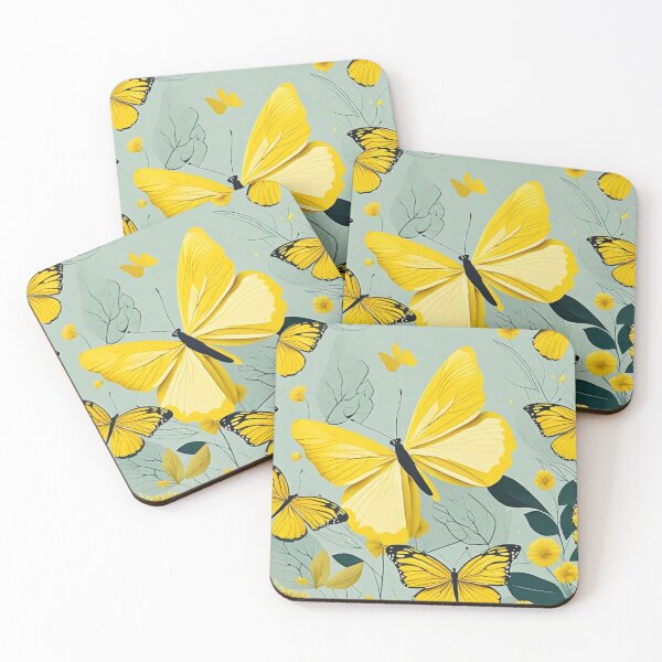 Item preview, 011 Yellow Butterfly Nordic Minimalist Design designed and sold by Alexis Art Collection.