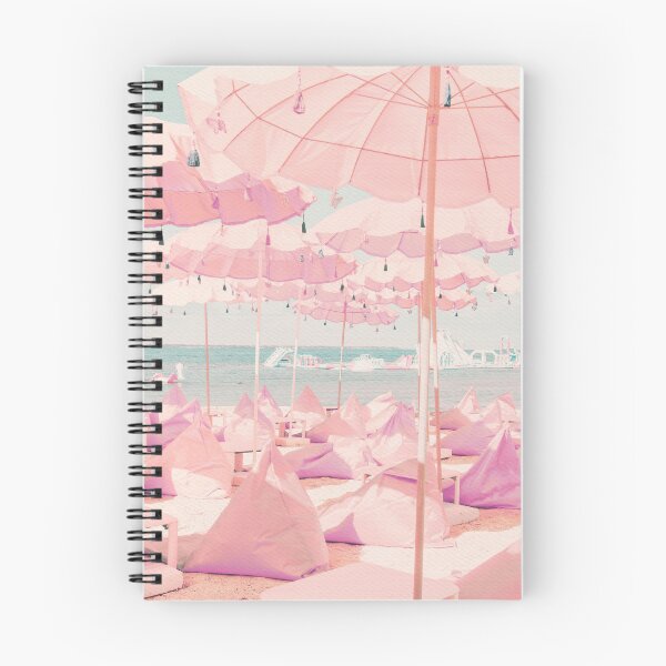 Item preview, Coastal Cowgirl Retro Pink Beach Poster With Canvas Texture designed and sold by clmstudio.