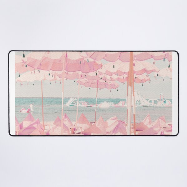 Item preview, Coastal Cowgirl Retro Pink Beach Poster With Canvas Texture designed and sold by clmstudio.