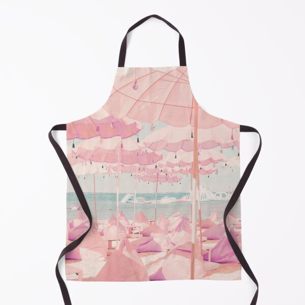 Item preview, Coastal Cowgirl Retro Pink Beach Poster With Canvas Texture designed and sold by clmstudio.