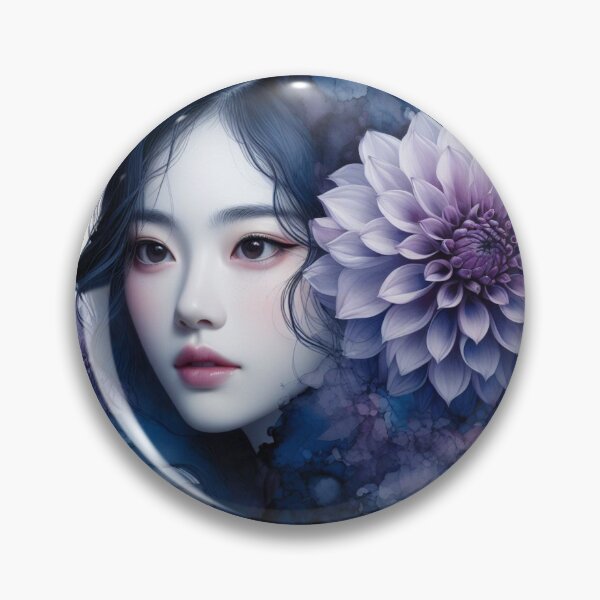 Item preview, Gorgeous girl blending With Indigo Dahlias - Cool Art designed and sold by joejiing.