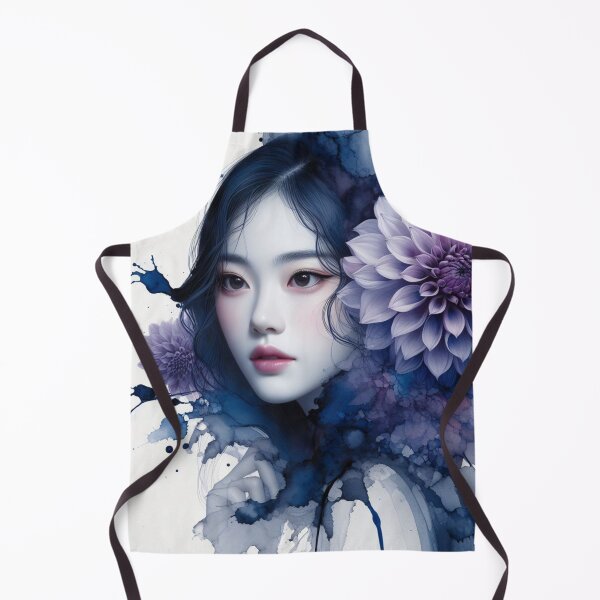 Item preview, Gorgeous girl blending With Indigo Dahlias - Cool Art designed and sold by joejiing.