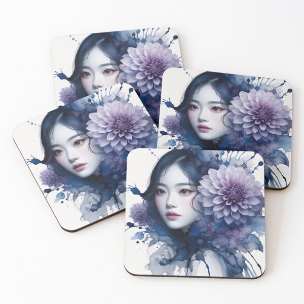 Item preview, Gorgeous girl blending With Indigo Dahlias - Cool Art designed and sold by joejiing.