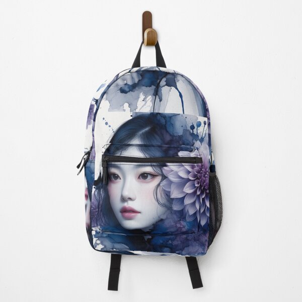 Item preview, Gorgeous girl blending With Indigo Dahlias - Cool Art designed and sold by joejiing.