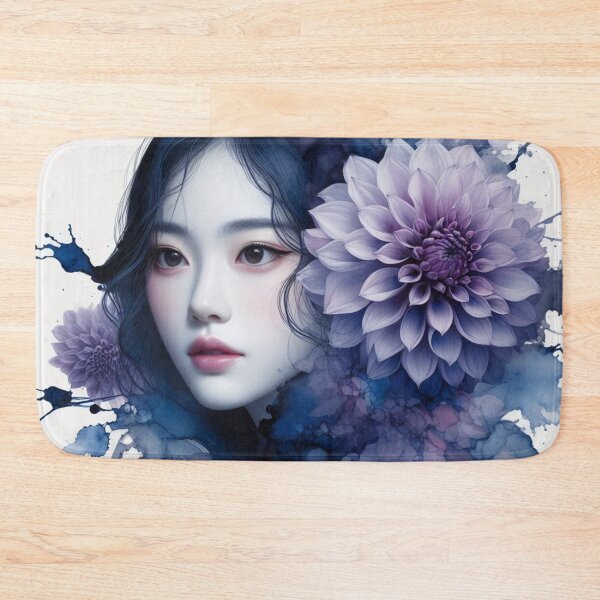 Item preview, Gorgeous girl blending With Indigo Dahlias - Cool Art designed and sold by joejiing.