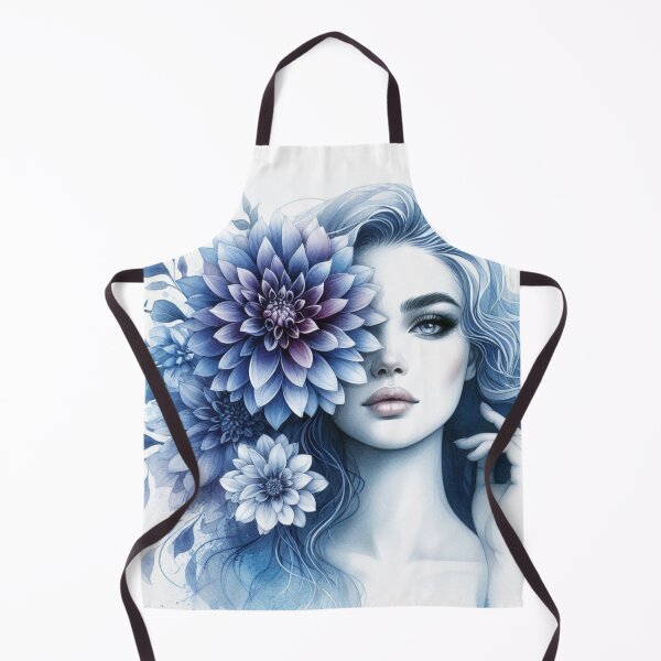 Item preview, Gorgeous girl blending With Indigo Dahlias - Cool Art designed and sold by joejiing.