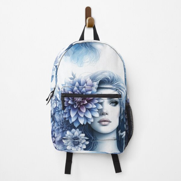 Item preview, Gorgeous girl blending With Indigo Dahlias - Cool Art designed and sold by joejiing.