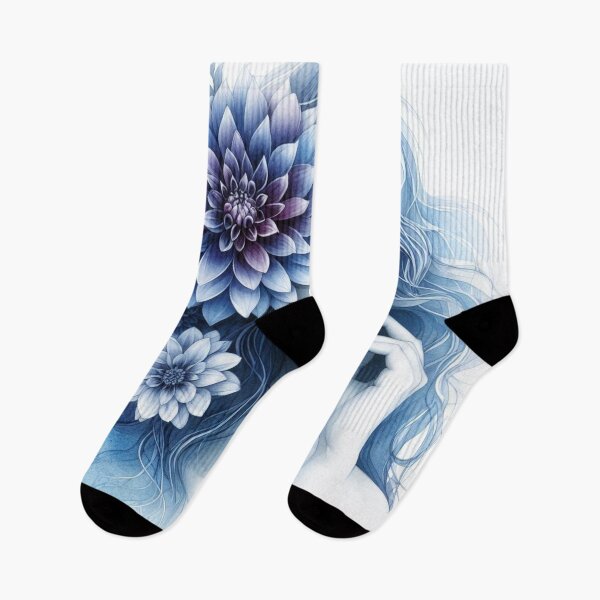 Item preview, Gorgeous girl blending With Indigo Dahlias - Cool Art designed and sold by joejiing.