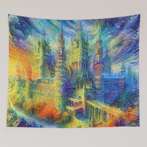 Item preview, Abstractions of abstract abstraction of castle. DeepDream #7020168675066 designed and sold by blackhalt.